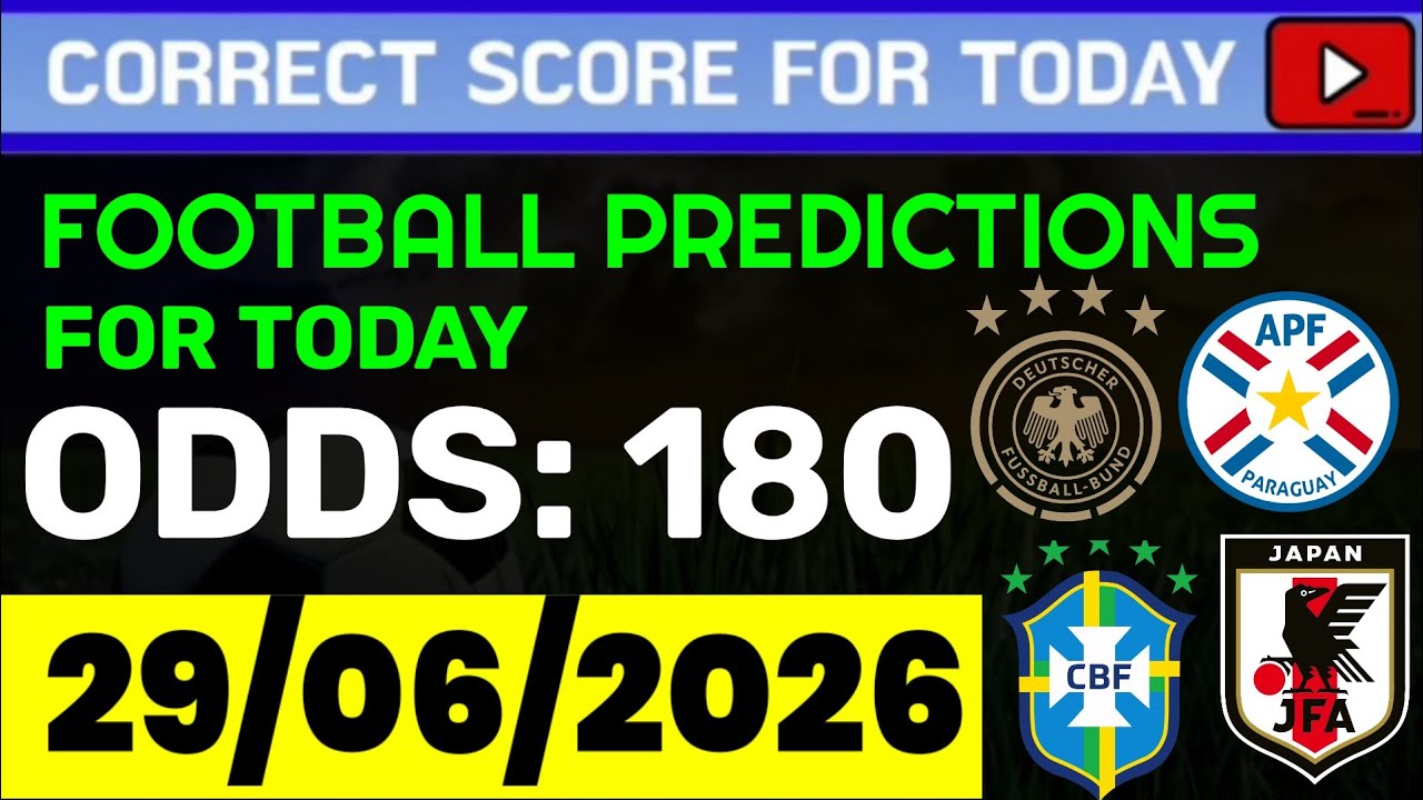 TODAY CORRECT SCORE PREDICTIONS 29/06/2026/FOOTBALL PREDICTIONS TODAY/SOCCER BETTING TIPS/SURE WIN.