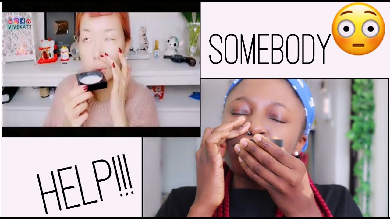 BLACK GIRL TRIES CHINESE MAKEUP| I FOLLOWED VIVIKAT'S MAKEUP TUTORIAL| JustEne