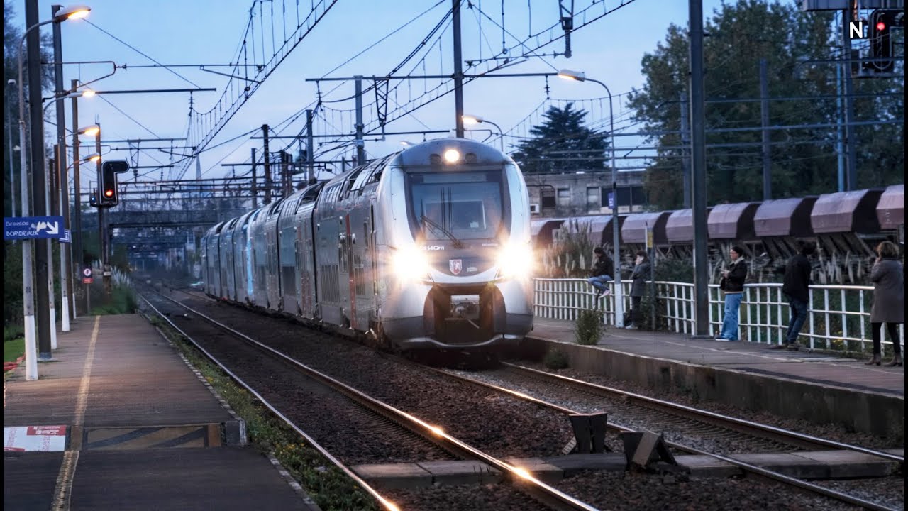 TGV Inoui, trains de fret G2000 Regio2N, TER Régiolis gare de Bègles ( 33 ) Talence et La Rochelle