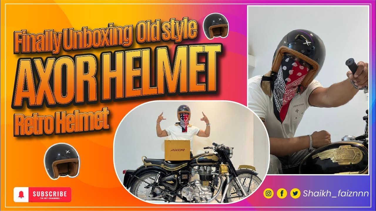 Retro style @Axor helmet for old Royal Enfield 1974 model 