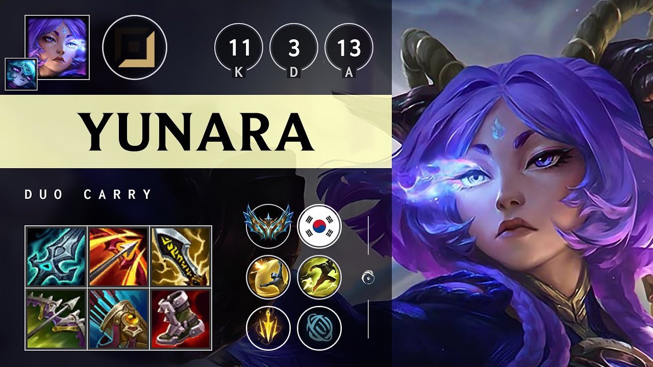 Yunara Carry vs Corki - KR Challenger Patch 25.15