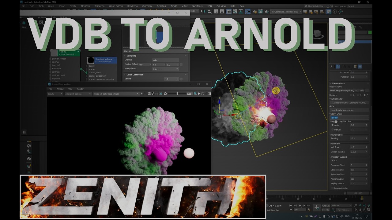 Export Zenith VDBs to Arnold - tyFlow 2.002