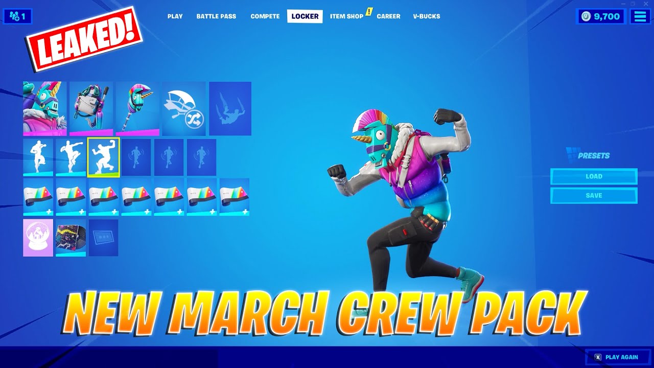 *NEW* Leaked Llambro Skin March Crew Pack (The Llegend Set) Showcase - Fortnite Chapter 2 Season 5