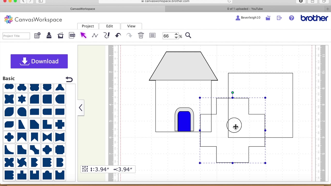 brother scan n cut tutorials lesson 8 manipulating shapes & faux stitching