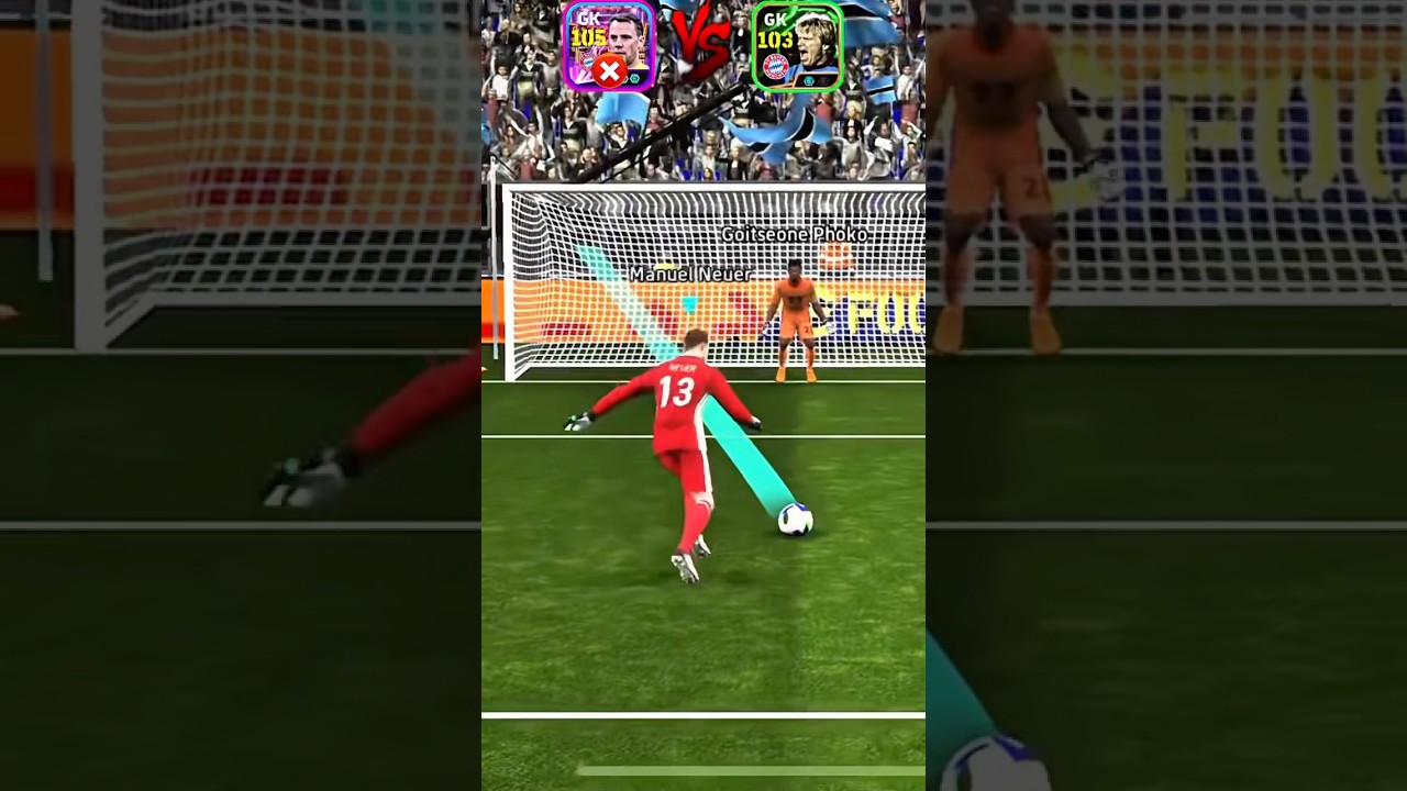 OMG || Oliver Kahn vs Neuer Fake penalty challenge 🥶☠️#pesofficial #ffootball #pesreview