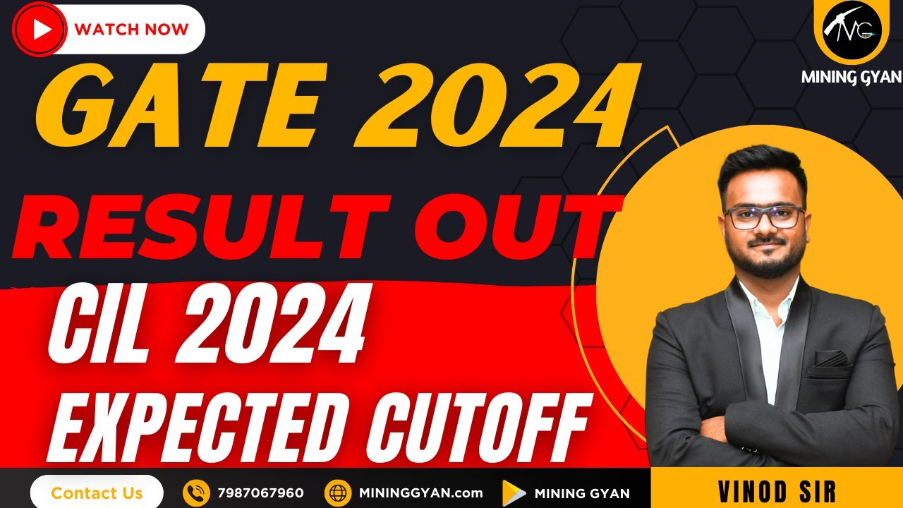 GATE Mining 2024 Result//Expected Cut off for CIL MT 2024/Mining Gyan GATE 2024 Result