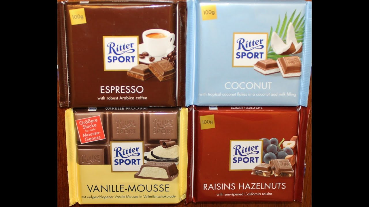 From Germany: Ritter Sport Espresso, Coconut, Vanille Mousse & Raisins Hazelnuts Review