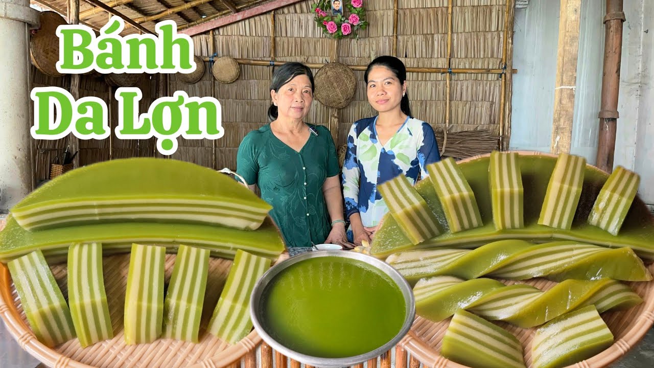 BÁNH DA LỢN ĐẬU XANH LÁ DỨA vị truyền thống dễ làm để tủ lạnh không bị cứng