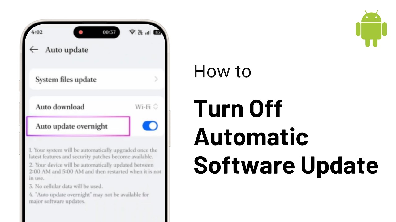 How to Turn Off Automatic Software Update on Android