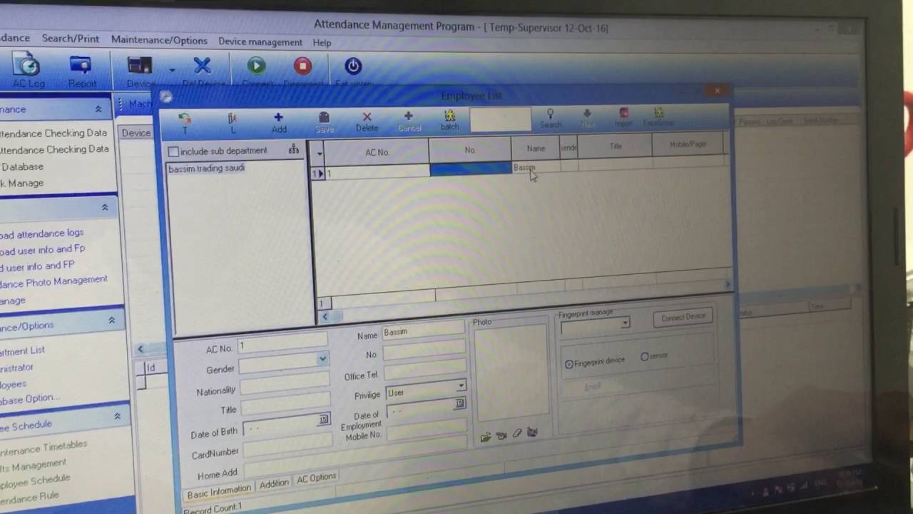 Zkteco ta setting