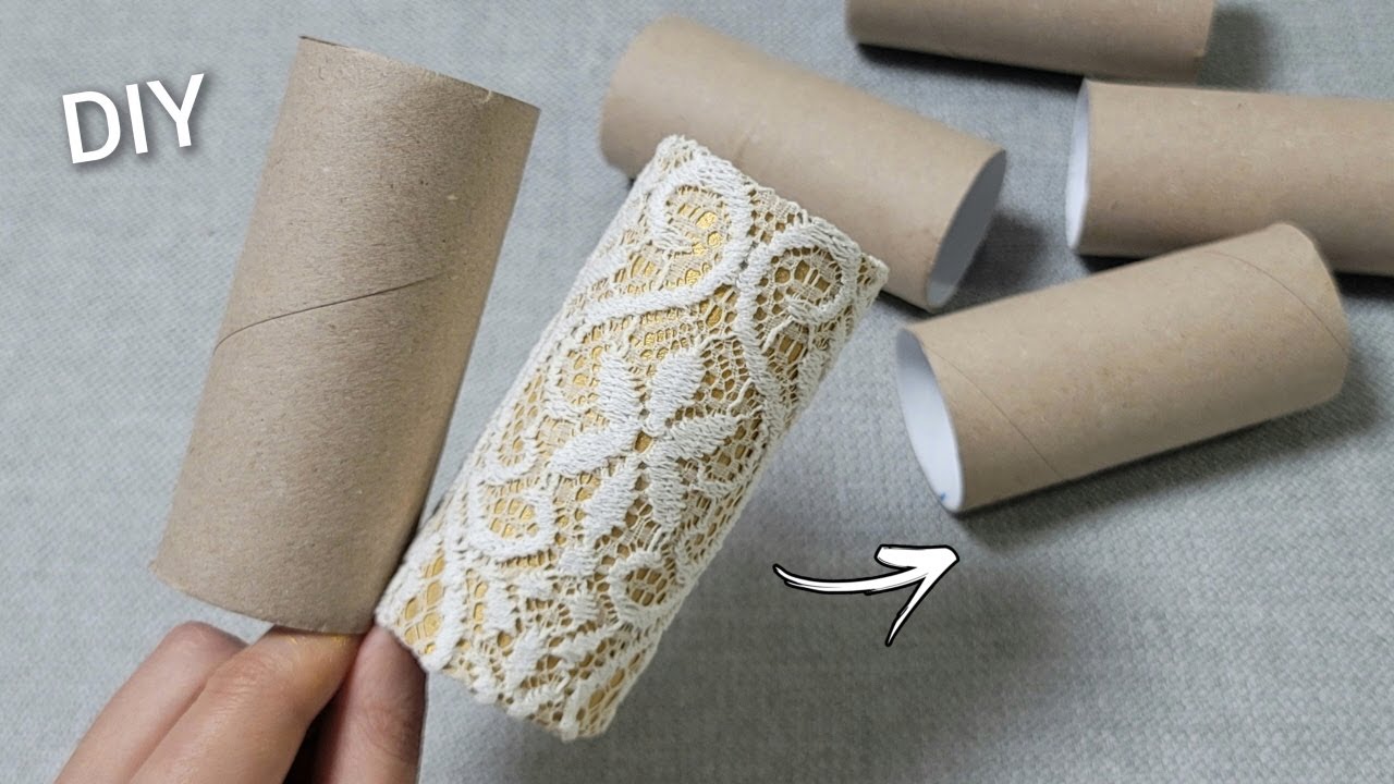 Отличная идея из картонных рулонов и тюля для штор