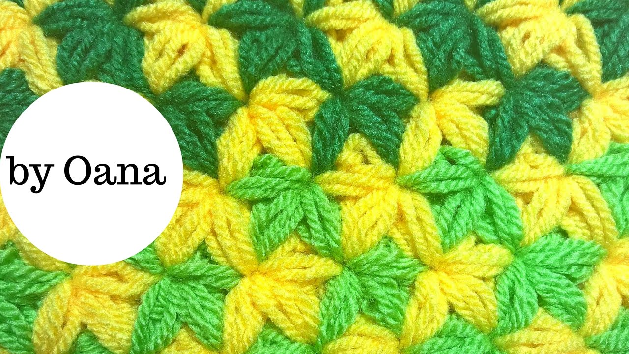 Crochet two color jasmin stitch