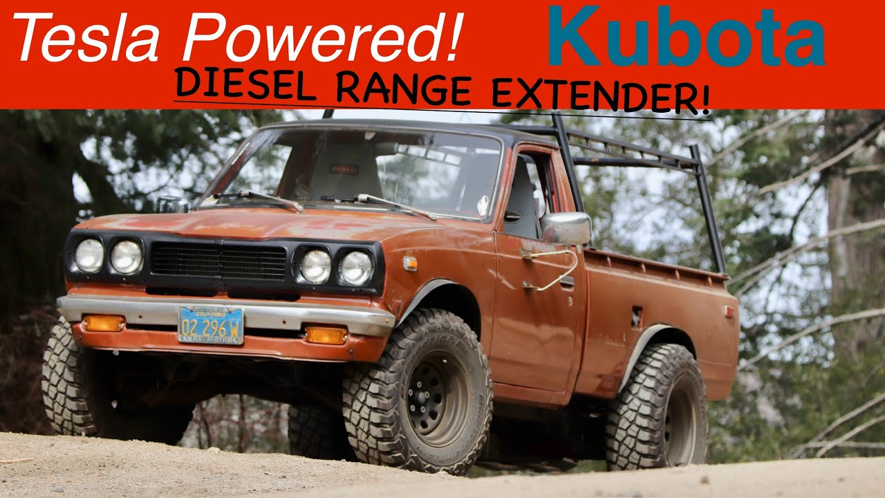 Tesla powered Toyota Hilux with a Kubota RANGE EXTENDER!