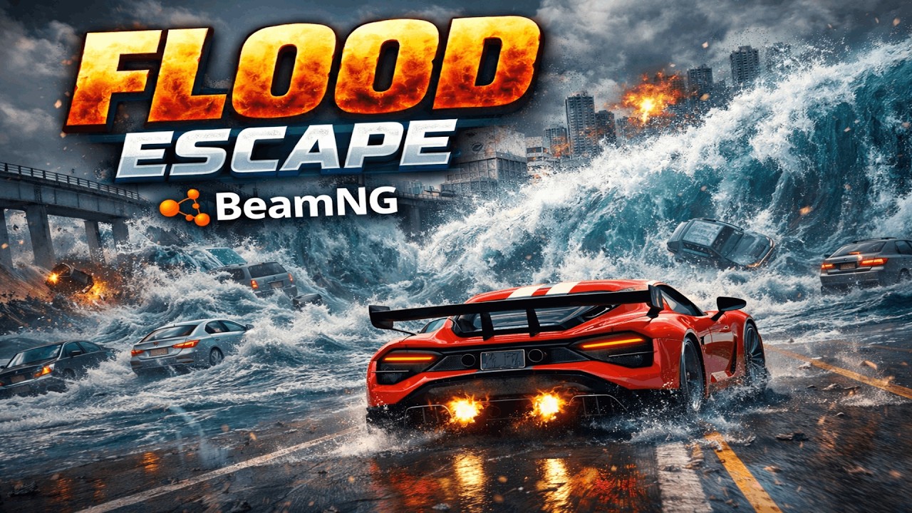 Can the Fastest Car Escape the Flood? | BeamNG