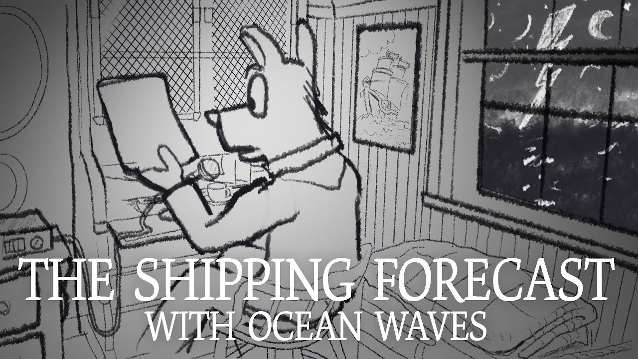 Sleep Sounds 😴 Hours of The Shipping Forecast animated with ocean waves of white noise