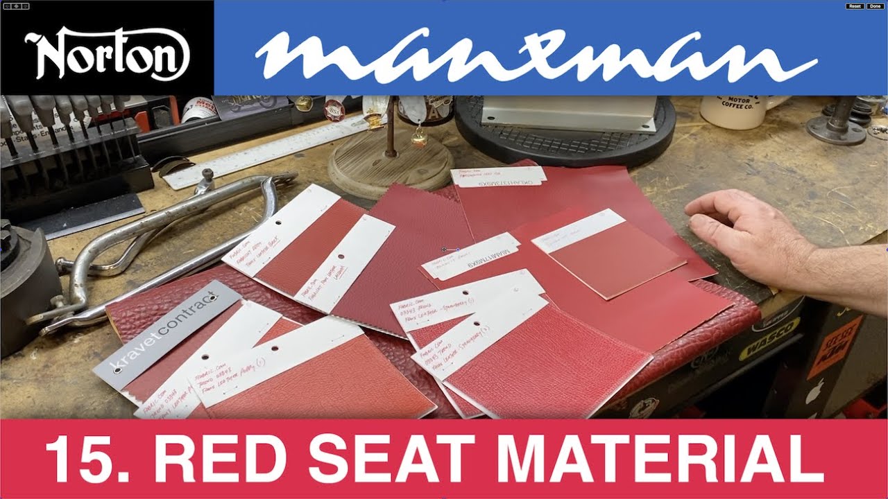 First Production 1961 Norton Manxman 650 restoration (15) - Seat Material