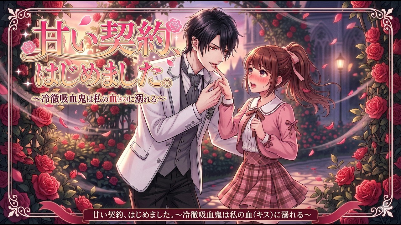 「秘密の紅花学園。最上級の吸血鬼に溺愛されて、逃げられません」#吸血鬼 #ヴァンパイア#学園モノ #溺愛 #執着 #同居#契約#特待生#スパダリ#オレ様#TL #乙女ゲーム風