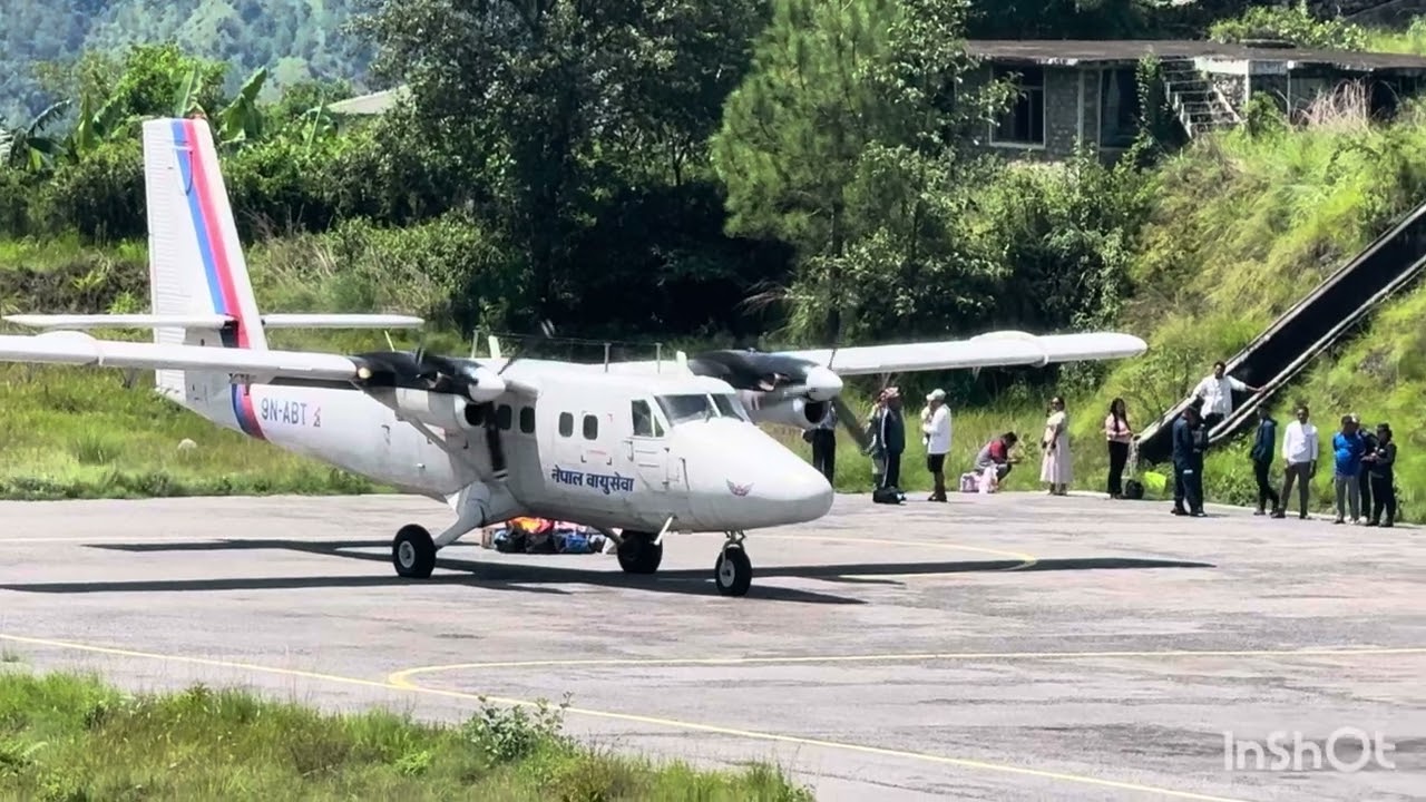 सुन्दर रुकुम सल्ले एयरपोर्टमा जहाज अवतरण र उडान !!!