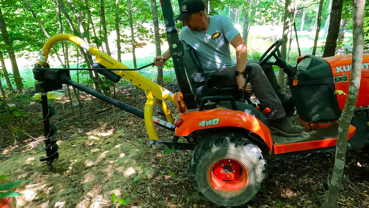 Dig a Hole - Kubota BX and County Line 100 Post Hole Digger Go to Work