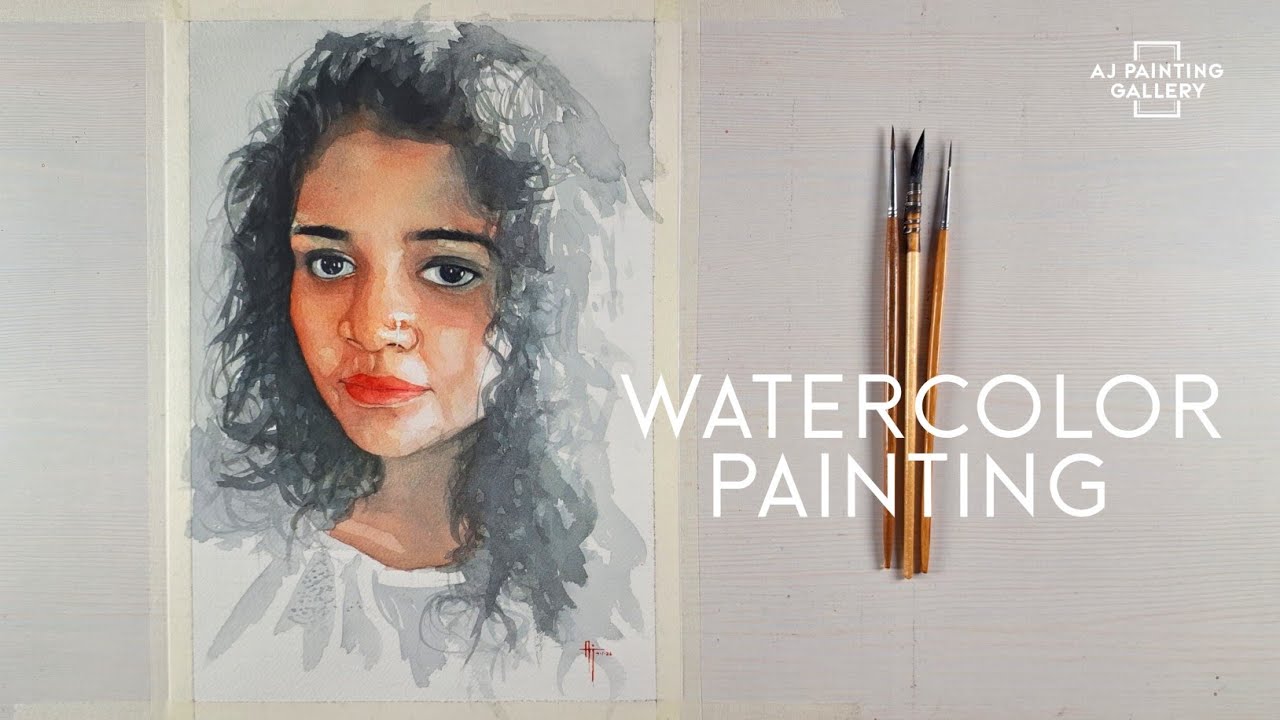 Watercolor Portrait Painting #art #drawing #watercolor #ajpaintinggallery85 