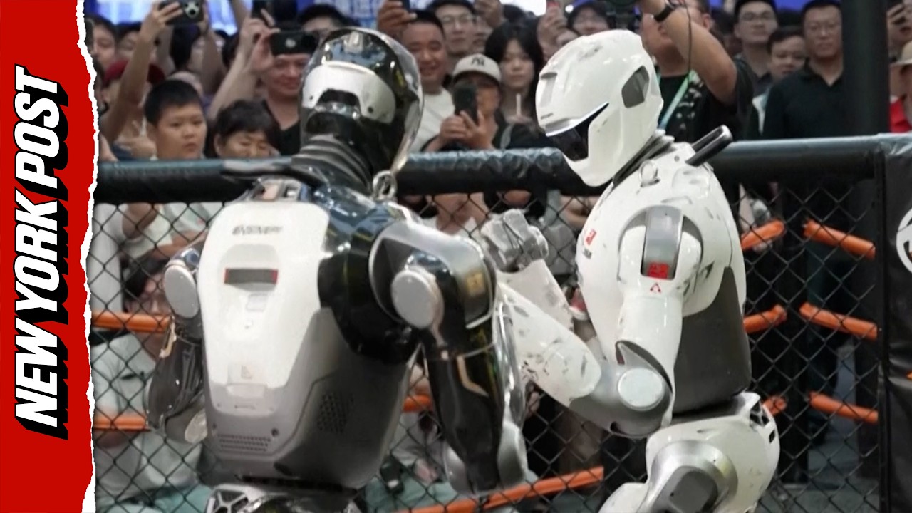 Humanoid Robots Battle in Intense 1-on-1 Fight in China