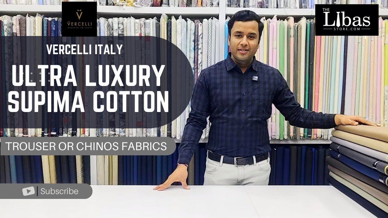 Luxury Supima Cotton Suiting Fabric for Men&rsquo;s | Best Fabric for Trouser or Chinos | Vercelli Italy