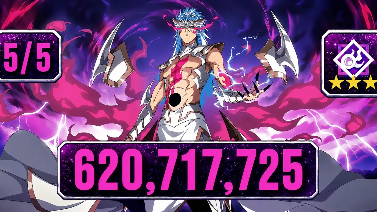 620,717,725 Score - 5/5 11th Anniversary Grimmjow - Espada Melee Guild Quest - Bleach Brave Souls 