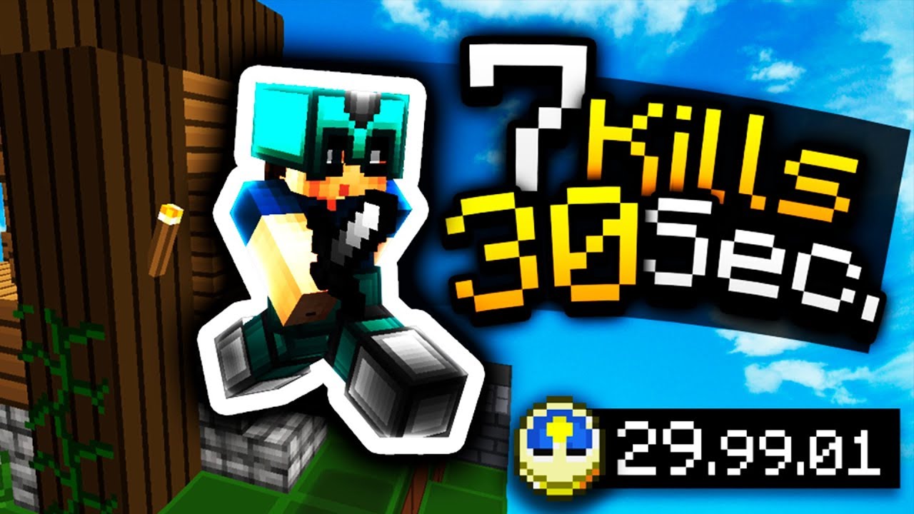 7 KILLS IN UNDER 30 SECONDS! (Minecraft Hypixel SkyWars)