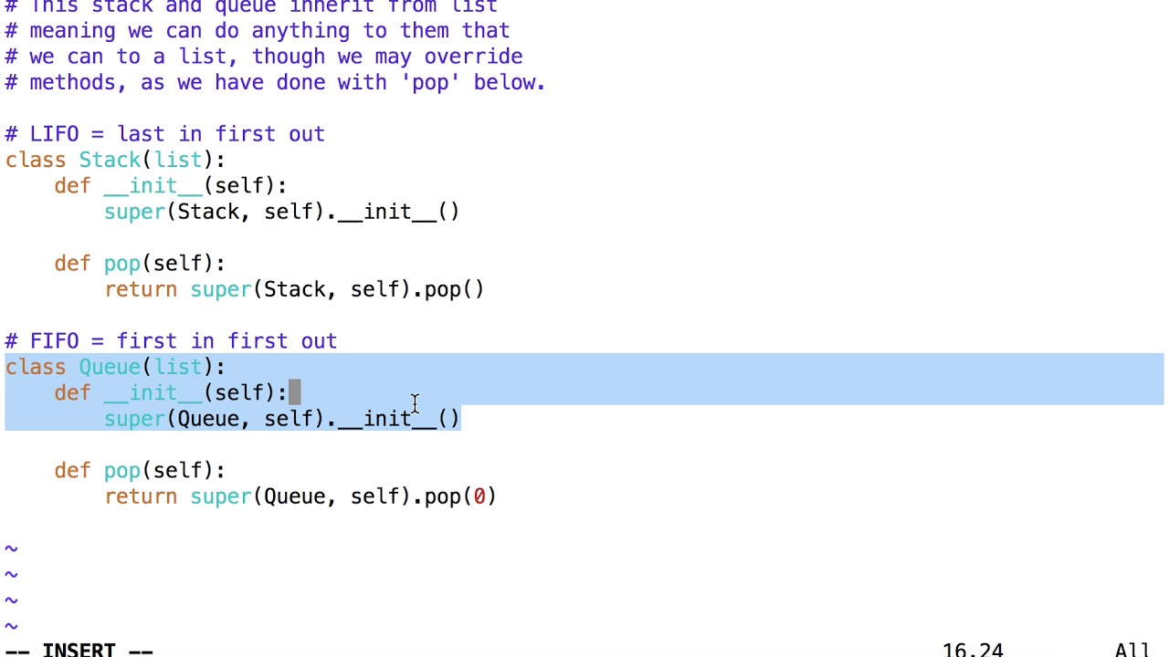 simple data structures using inheritance