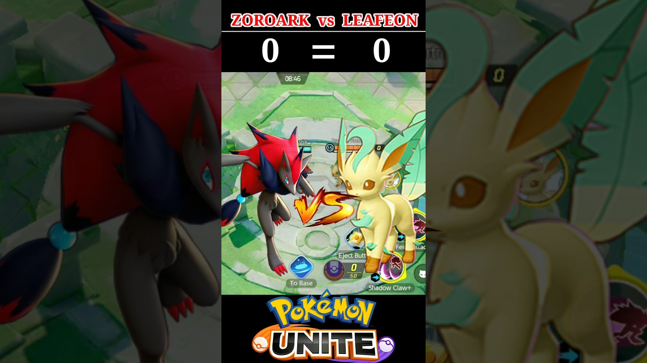 Zoroark vs Leafeon Ultimate showdown 💥|| Pokemon unite