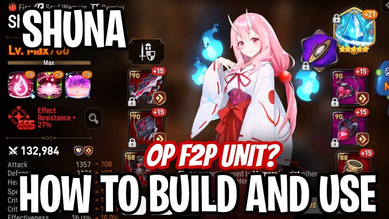 Shuna Build and Showcase - OP F2P Collab Unit? - Epic Seven x Tensura Slime Collab