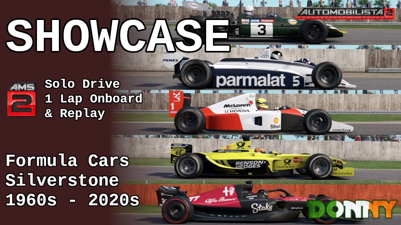 Showcase | Formula Cars | Silverstone | 1960s - 2020s | AMS2 | Solo Drive, 1 Lap on Board & Replay