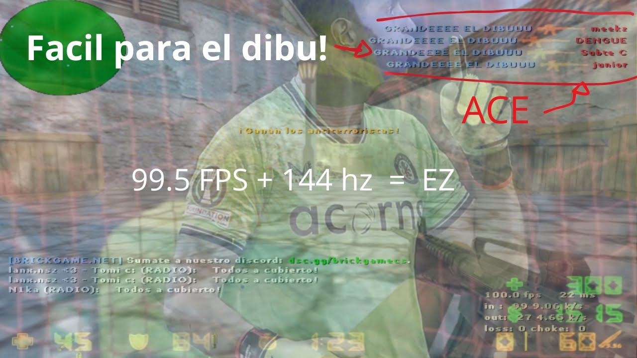 Asi es jugar a 144 HZ 99.5 FPS-MIXS CS 1.6 (EDIT)