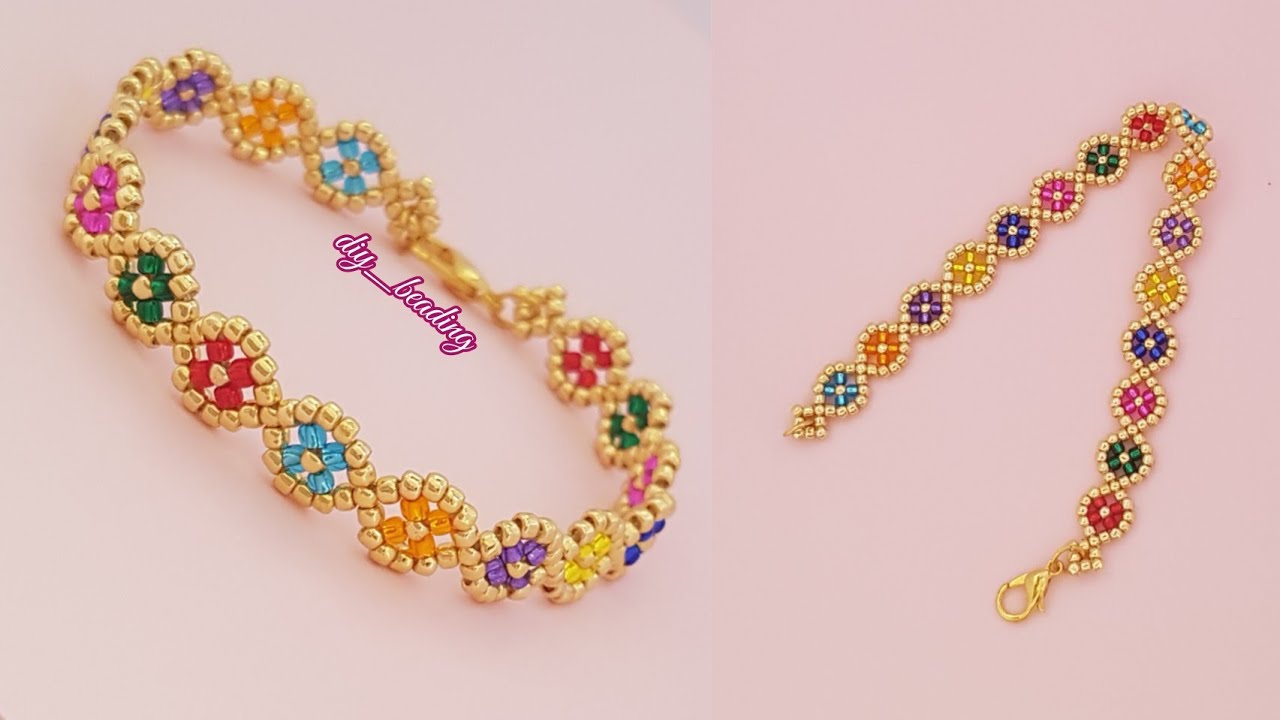 Colorful seed beads bracelet/Easy bracelet making at home/DIY tutorial/Handmade jewelry/Diy Beading