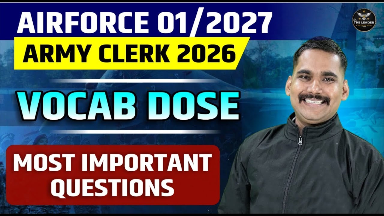 Airforce 01/2027 & Army Clerk 2026 Vocabulary | Satydev Sir | Synonyms Antonyms Idioms #vocab