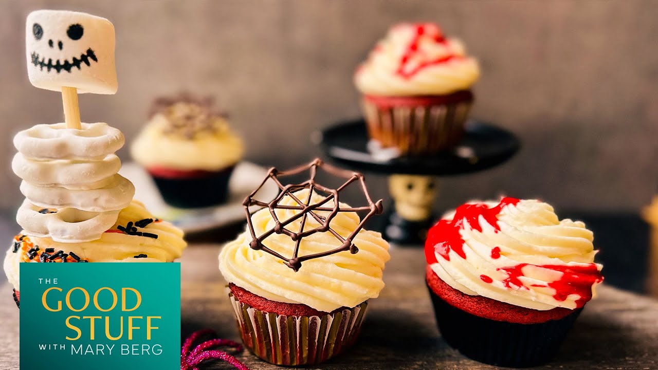Halloween red velvet cupcakes | The Good Stuff with Mary Berg