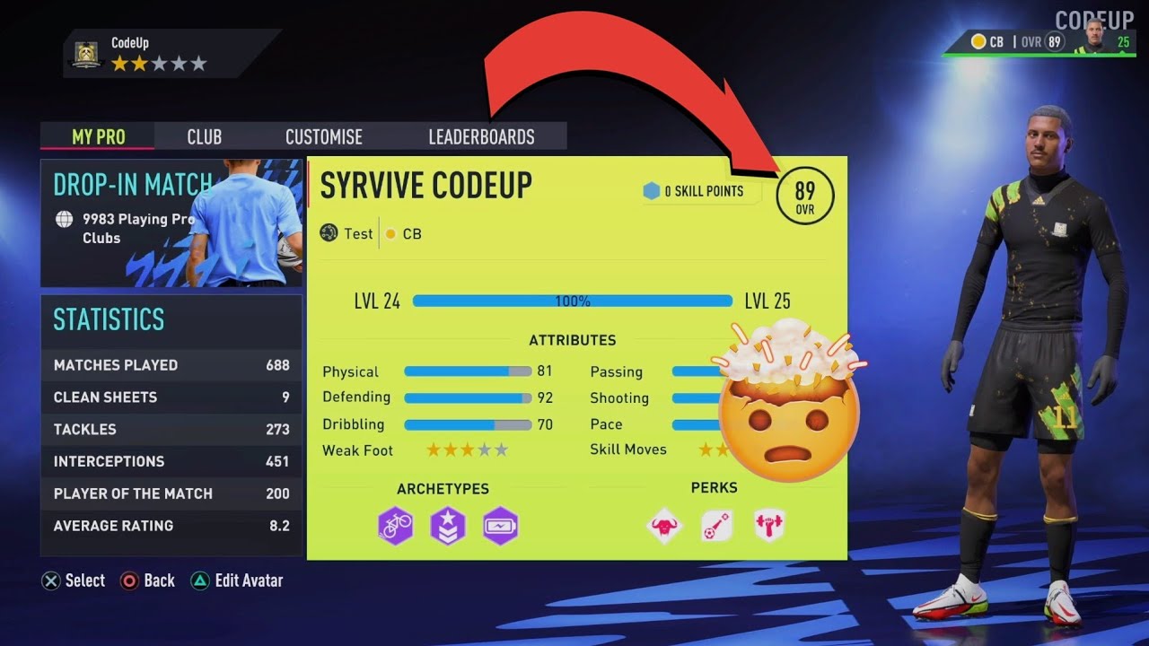 BEST CB Build in FIFA 22 Pro Clubs |Makes Opponents Rage Quit|Most OVERPOWERED CB Build