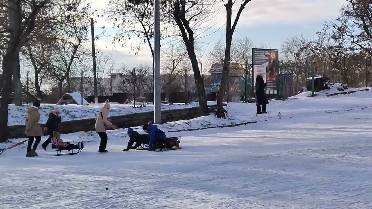 Бердянск видео смотровая и катание с горы 18 января 2026г