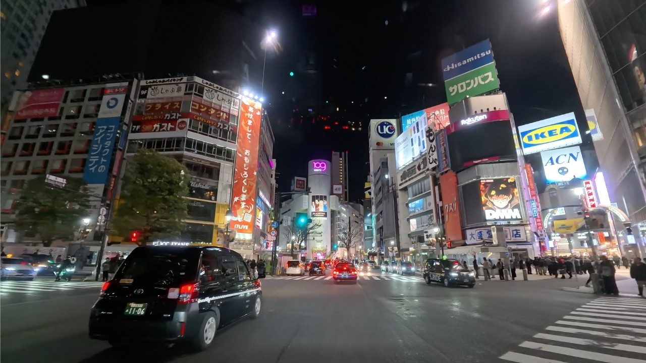 Tokyo Night Drive | Omotesando → Shibuya → Shinjuku → Akihabara 🚗🌃東京 夜ドライブ｜表参道・渋谷・新宿・秋葉原 Lo-fi