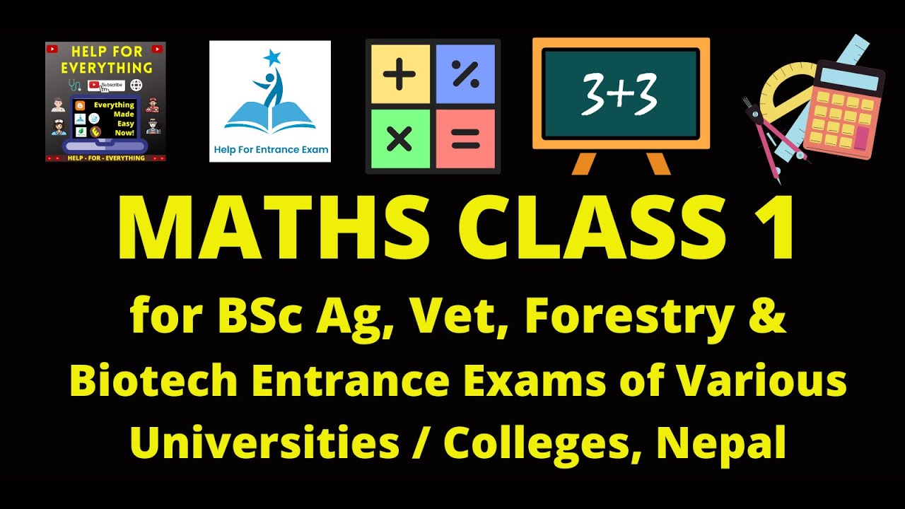 MATHS Class Part 1 for BSc Ag, Vet, Forestry, Biotech Entrance Preparation | Matrix & Complex Number