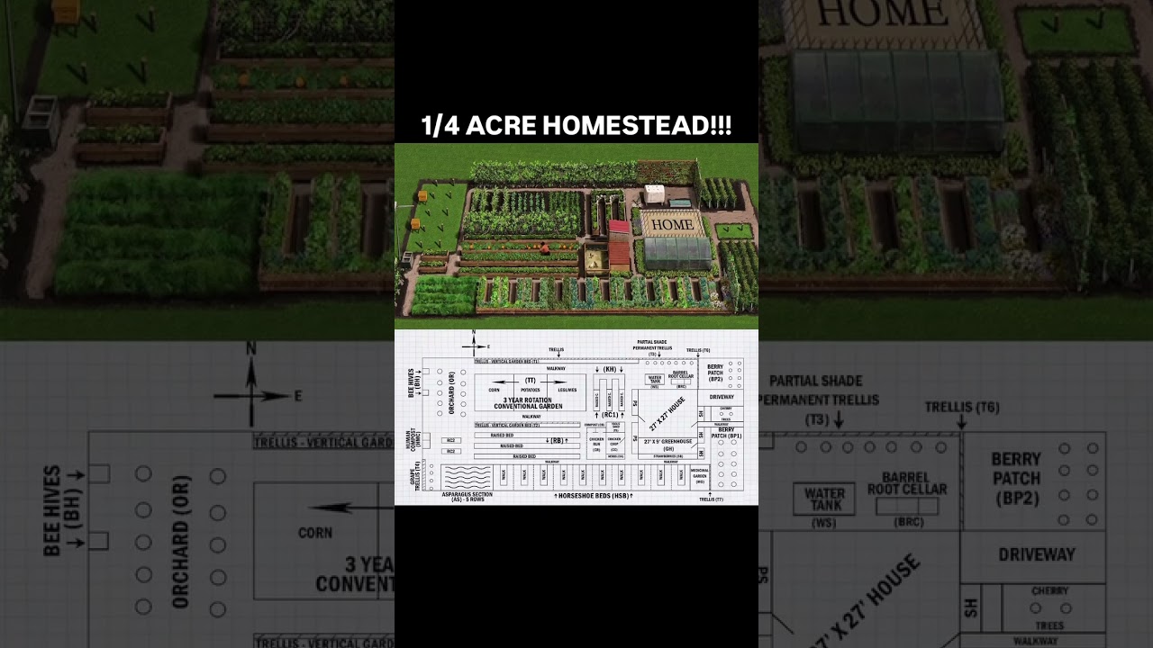 1/4 Acre Homestead Plan (Amazing) #homestead #gardening #offgrid #smallfarm