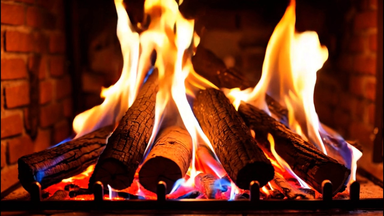 Cozy Fireplace Ambience 4K 🔥 Beautiful Color-Changing Blue-Orange Flames for Relax & Sleep Soundly