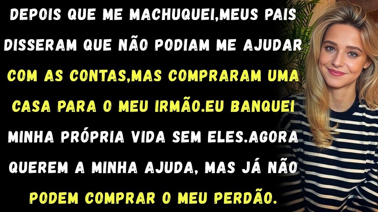 Depois que me machuquei, meus pais disseram Não podemos ajudar você com as contas'Depois, comprar
