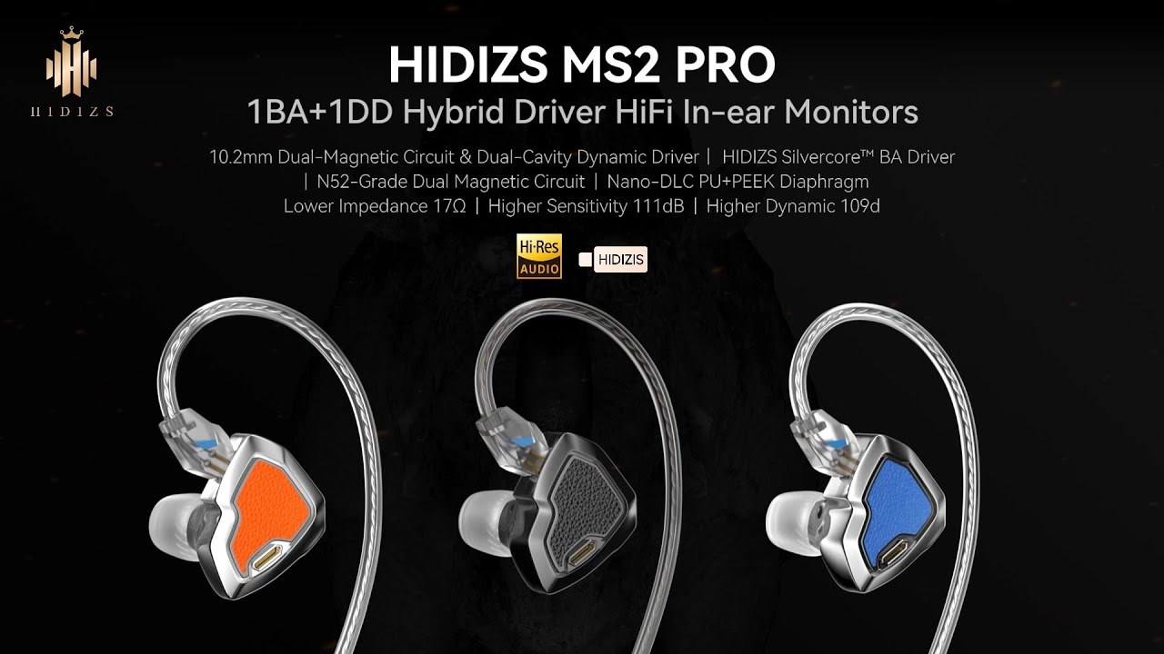 HIDIZS MS2 PRO 1BA + 1DD Hybrid HiFi In-ear Monitors