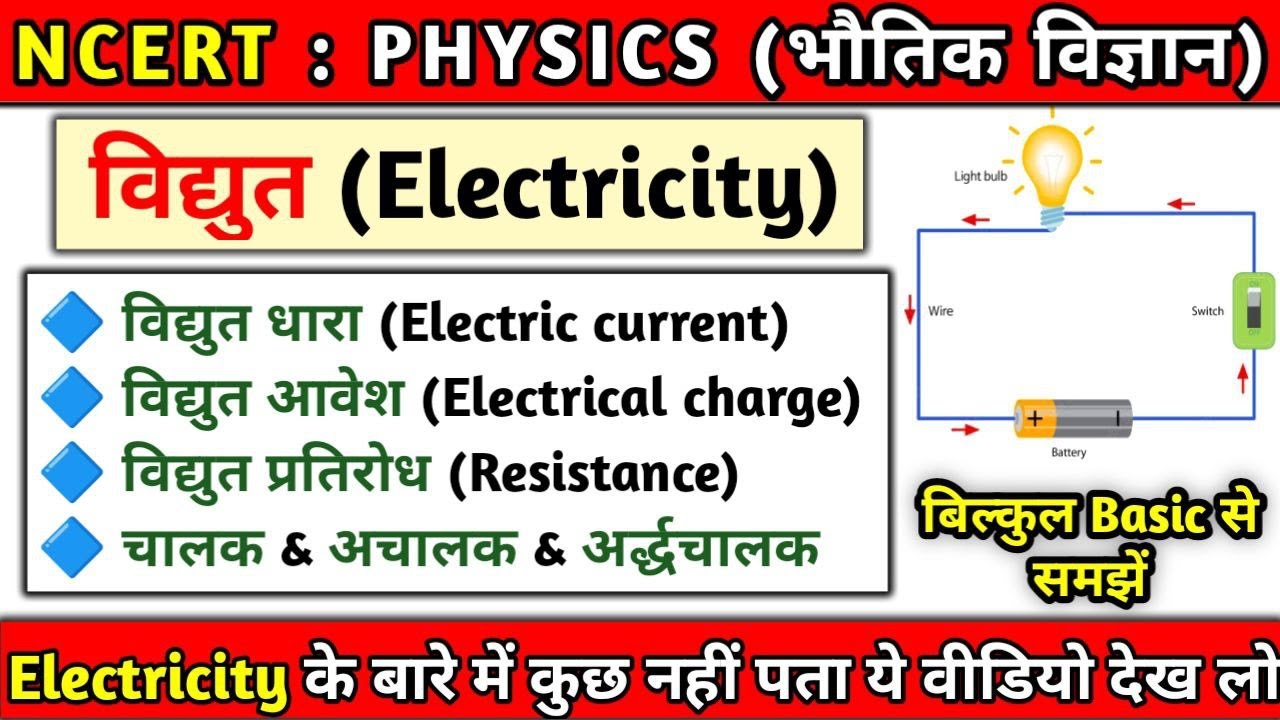 विद्युत (Electricity) | विद्युत आवेश | विद्युत धारा | प्रतिरोध | NCERT physics