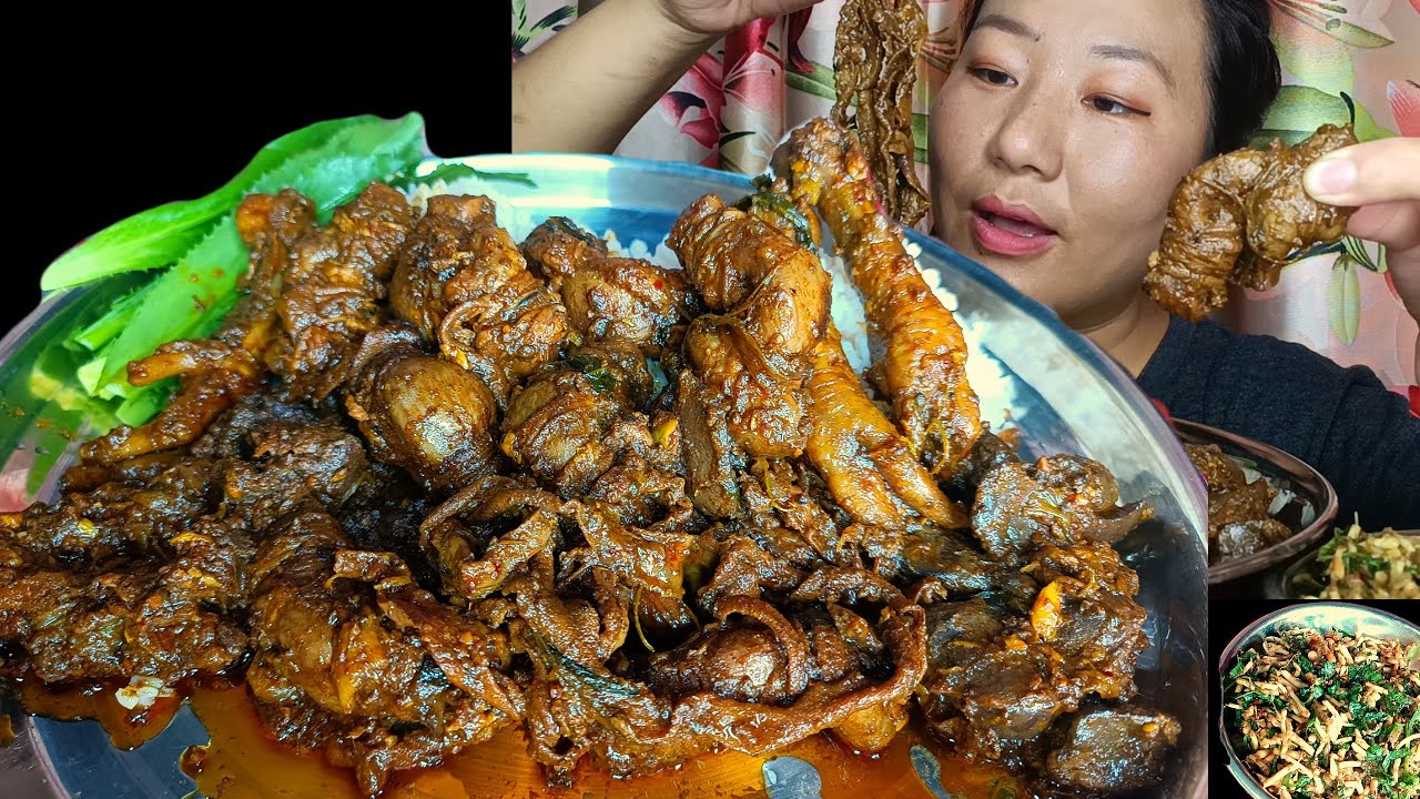 Chicken Intestine, Liver, Gizzard, Feet Curry And Sad News 😭 || Mukbang
