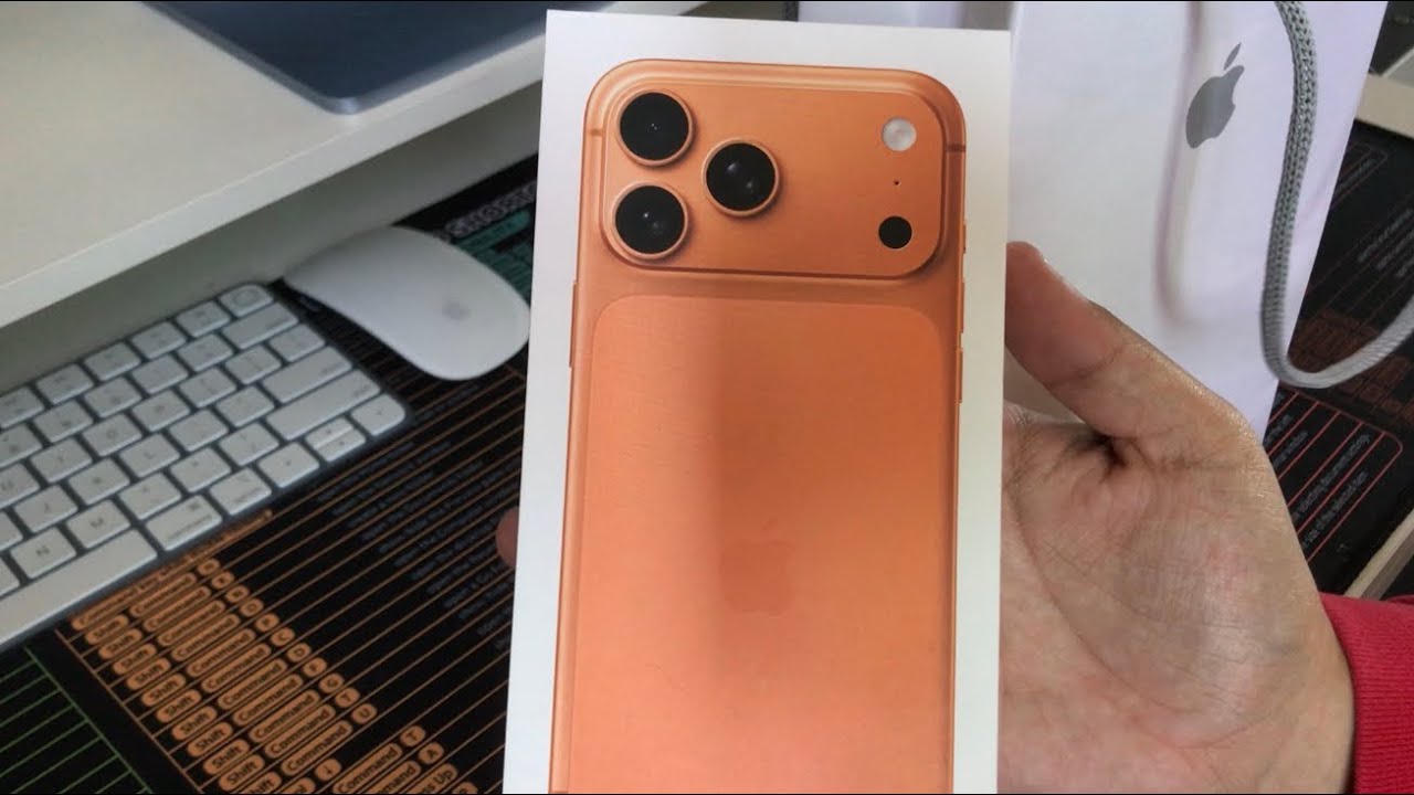 Unboxing iPhone 17 pro max cosmic orange on launch day 