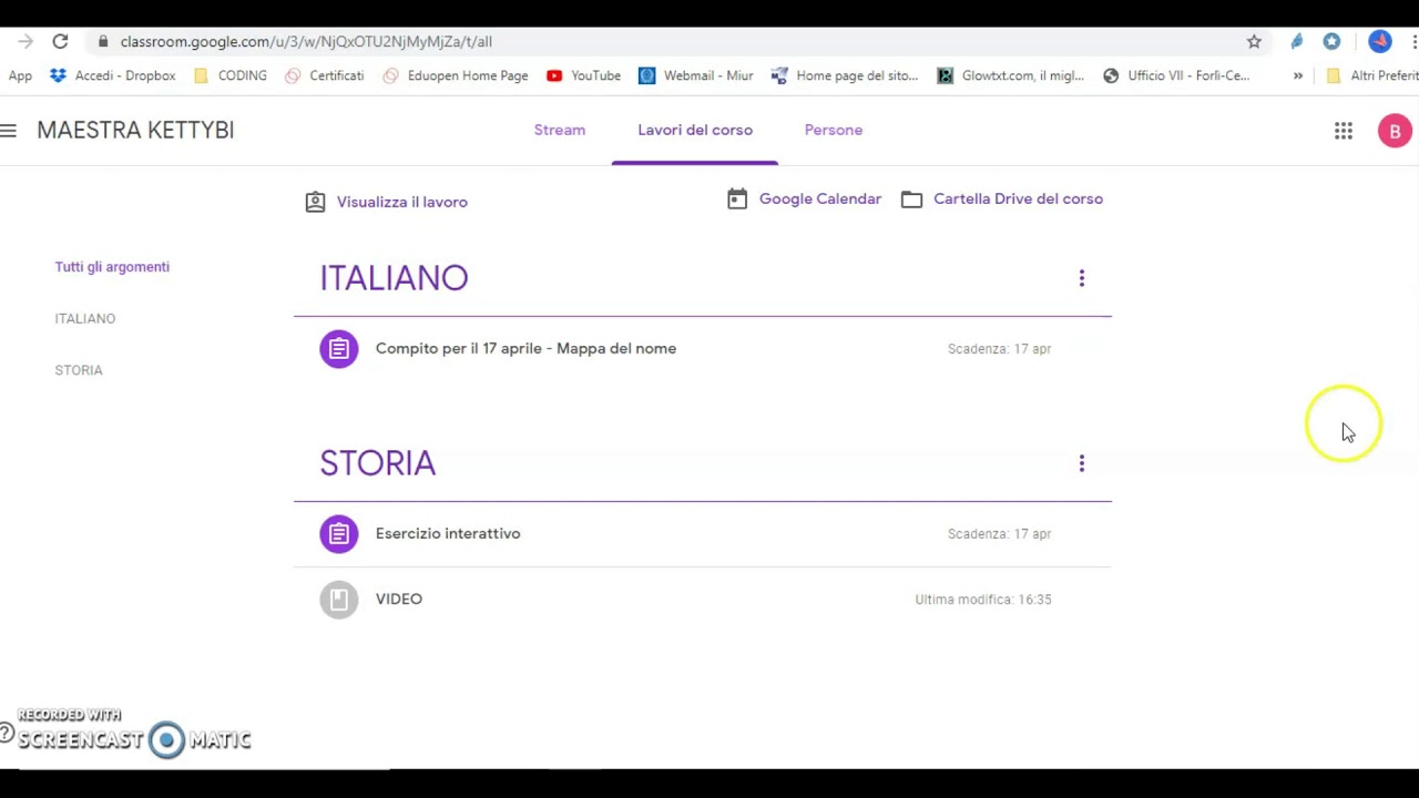 Classroom tutorial studenti