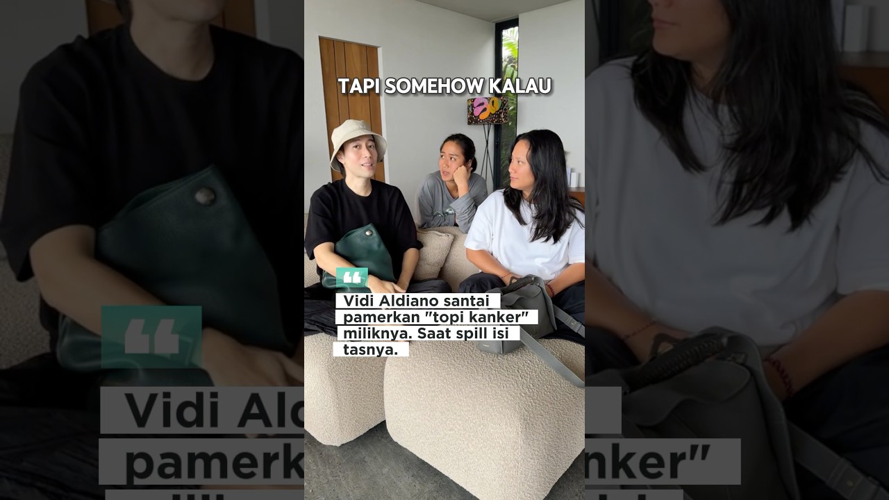 Vidi aldiano pamerkan topi kanker miliknya