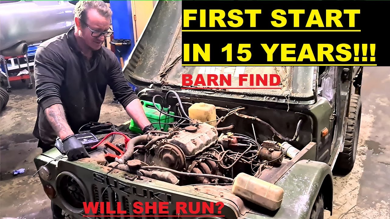 First Engine Start in 15 Years! Barn Find 1980 Suzuki LJ80 Restoration Part 4 - Will it Run?
